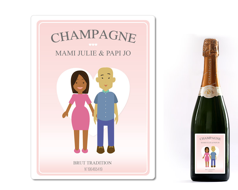 Champagne Personnalisable - Couple - Collection Family Circus