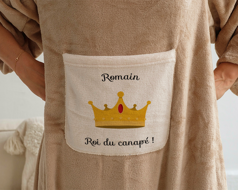Couverture à Manches Personnalisable - Reine et Roi