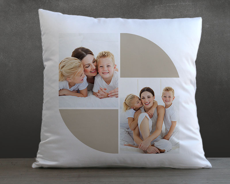 Coussin personnalisé photo - 2 Photos Beige