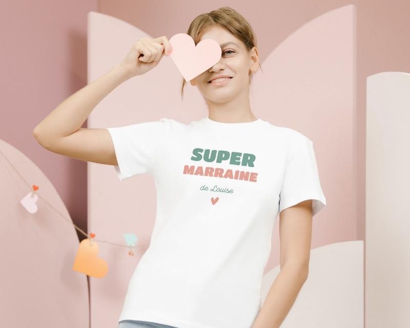 T-shirt femme personnalisé - Super Marraine