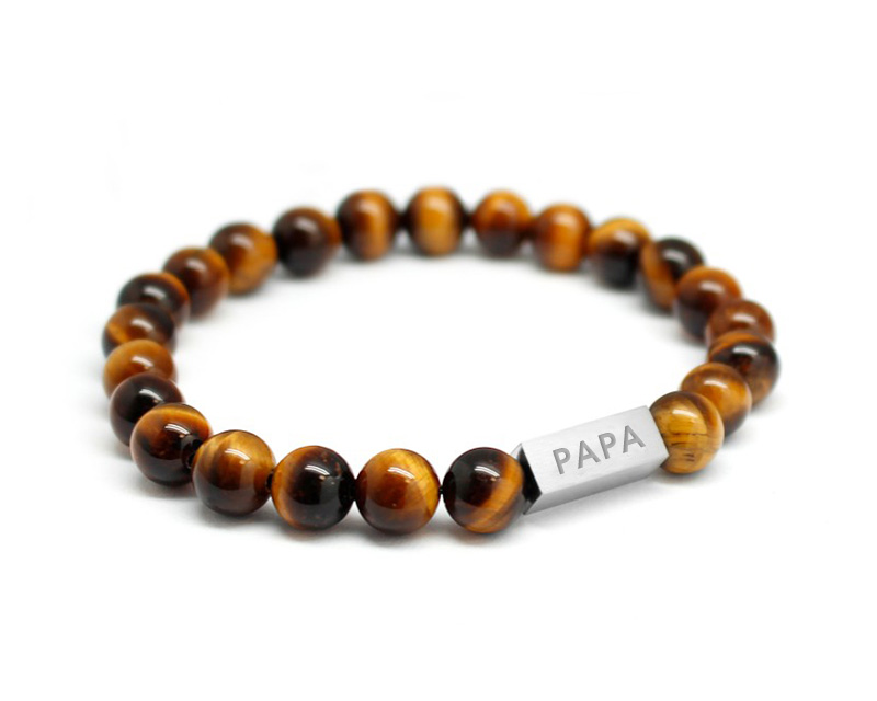 Bracelet pour homme Personnalisable - Perles Oeil de tigre
