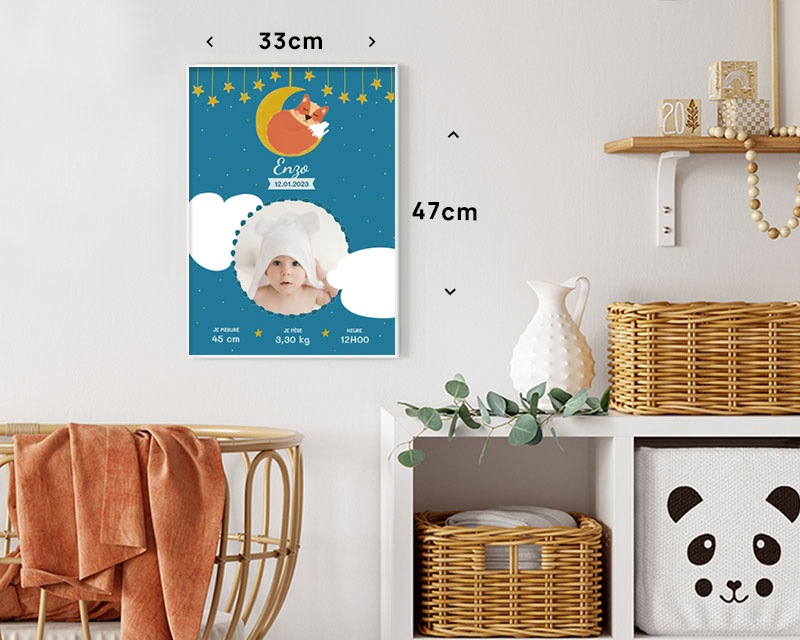 Affiche de naissance personnalisée - Renard