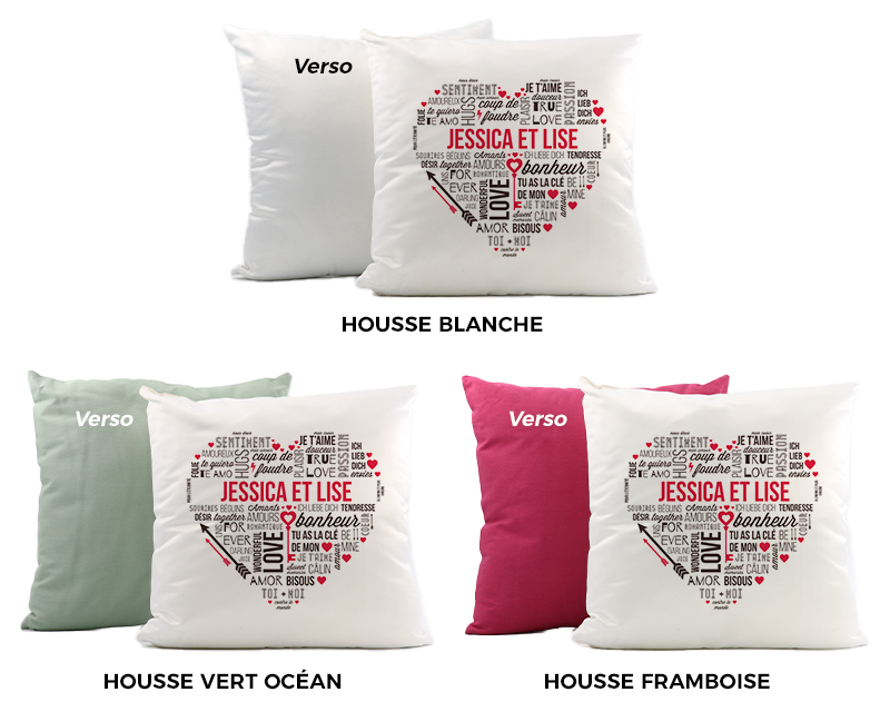 Coussin personnalisé - Mots d'amour