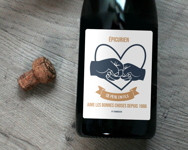 Champagne personnalisable - De Père en Fils - Fille