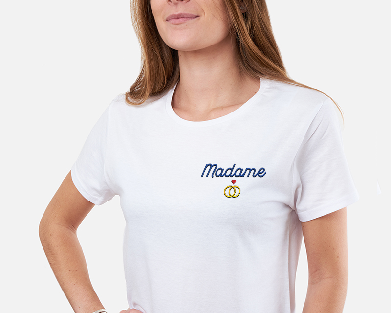 T-shirt brodé Mariage pour femme