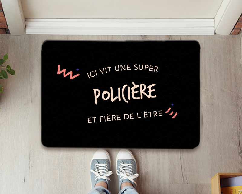Paillasson personnalisé - Policière