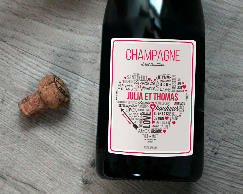 Champagne Personnalisable - Mots d'Amour