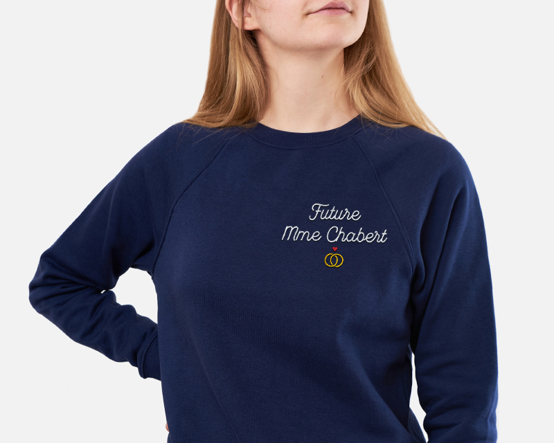 Sweat brodé personnalisé unisexe - Mariage