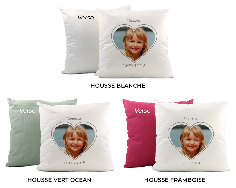 Coussin personnalisé photo - Coeur Photo