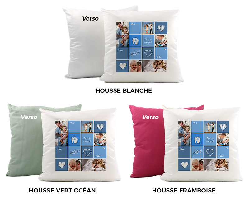 Coussin personnalisé photo - La Maison Bleue