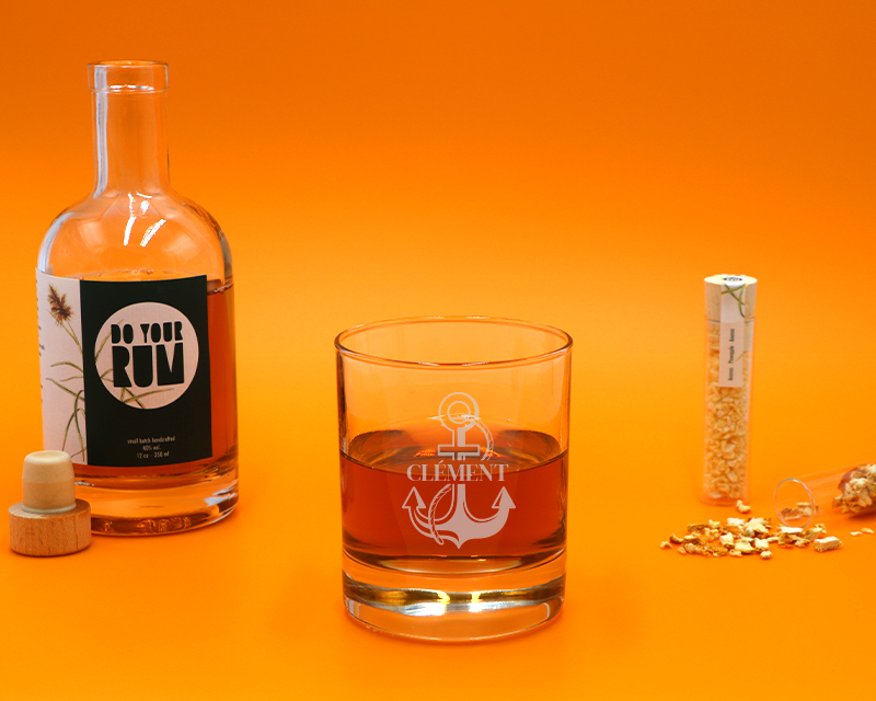 Kit de fabrication de rhum arrangé et son verre personnalisé