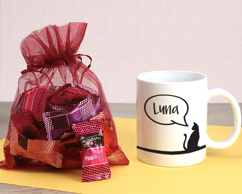 Mug Mon petit chat et ses chocolats Monbana