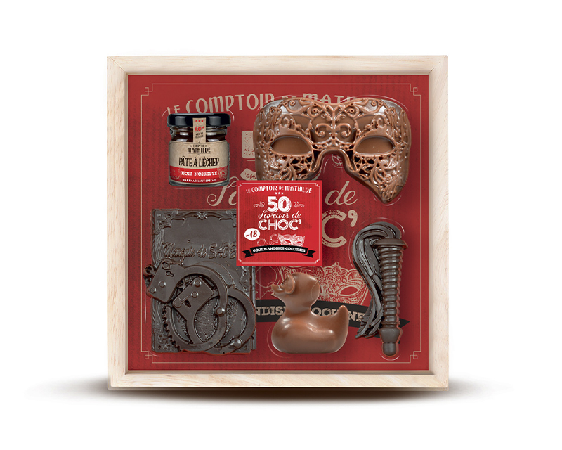 Coffret de chocolats coquins - 50 saveurs de choc'