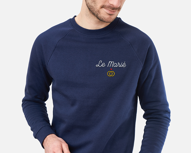Sweat brodé personnalisé unisexe - Mariage