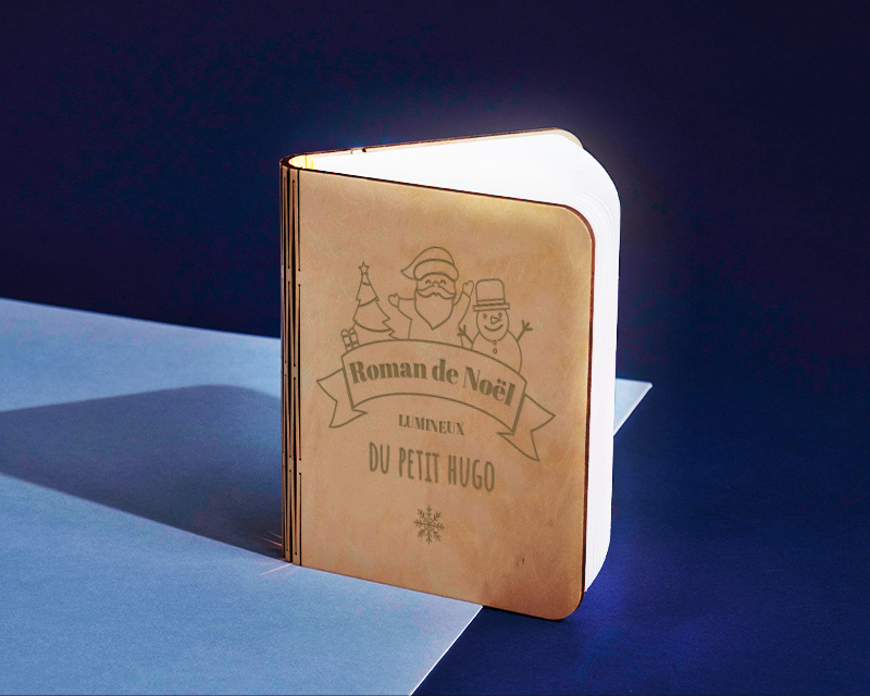 Lampe livre lumineux personnalisable - Joyeux Noël