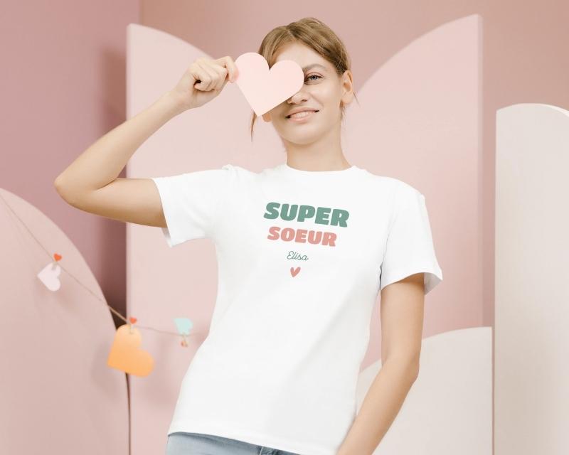 T-shirt femme personnalisé - Super Soeur