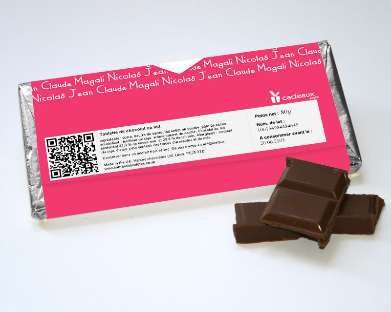 Tablette de chocolat Multi-Prénoms