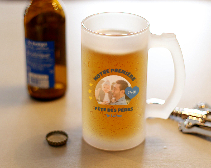 Chope de bière personnalisée - Première Fête des Pères