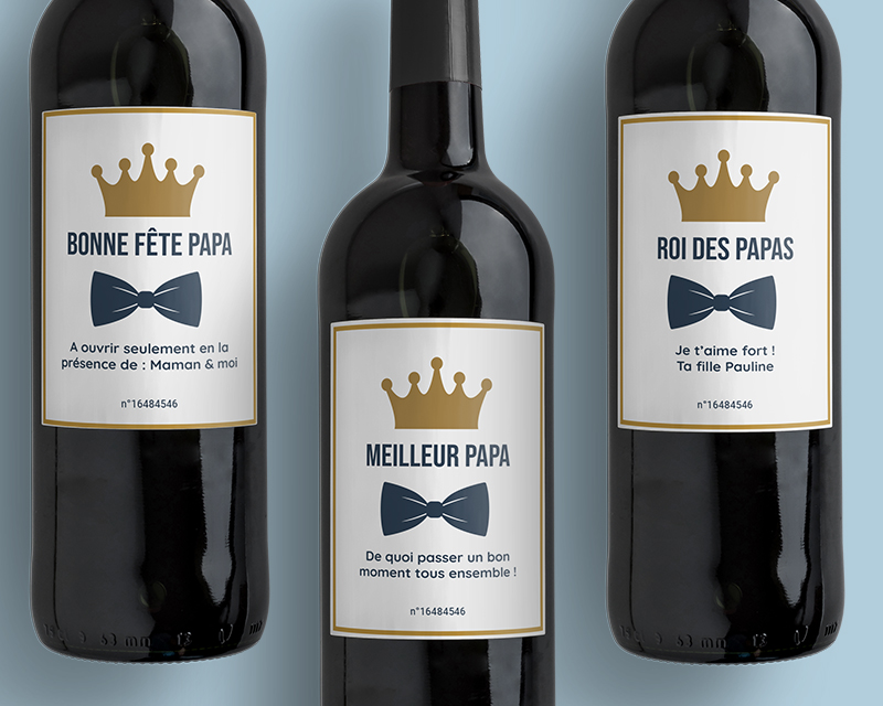 Bouteille de vin de Bordeaux personnalisée - Papa Royal