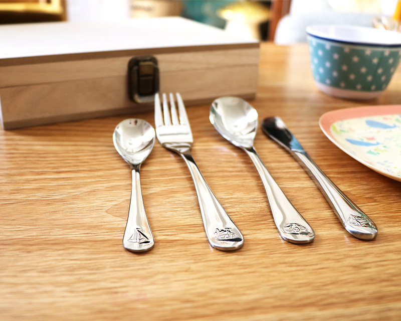 Set couverts enfant gravé Cadeau baptême personnalisé