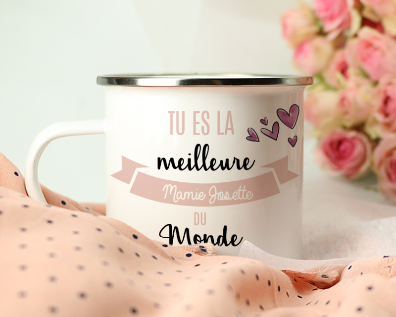 Tasse en émail personnalisée - Tu es la meilleure du monde