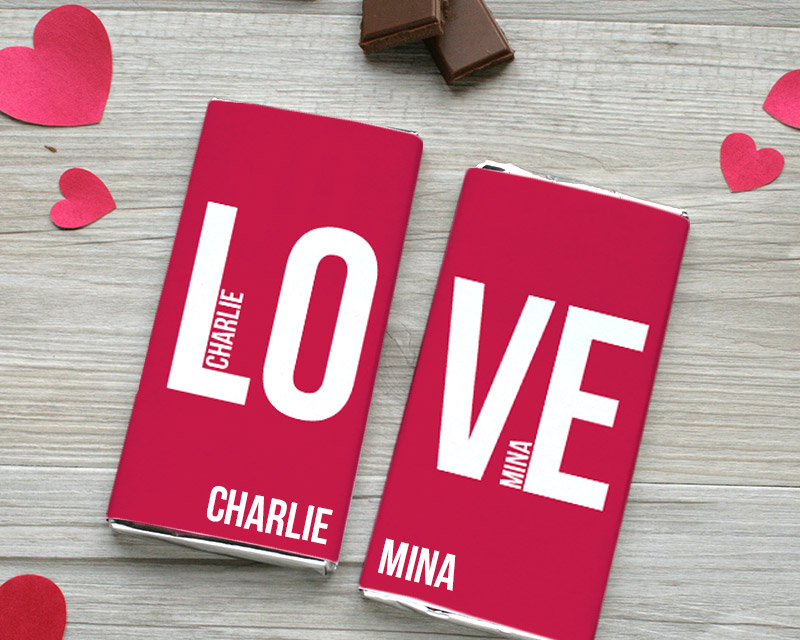 Tablettes de chocolat Duo LOVE