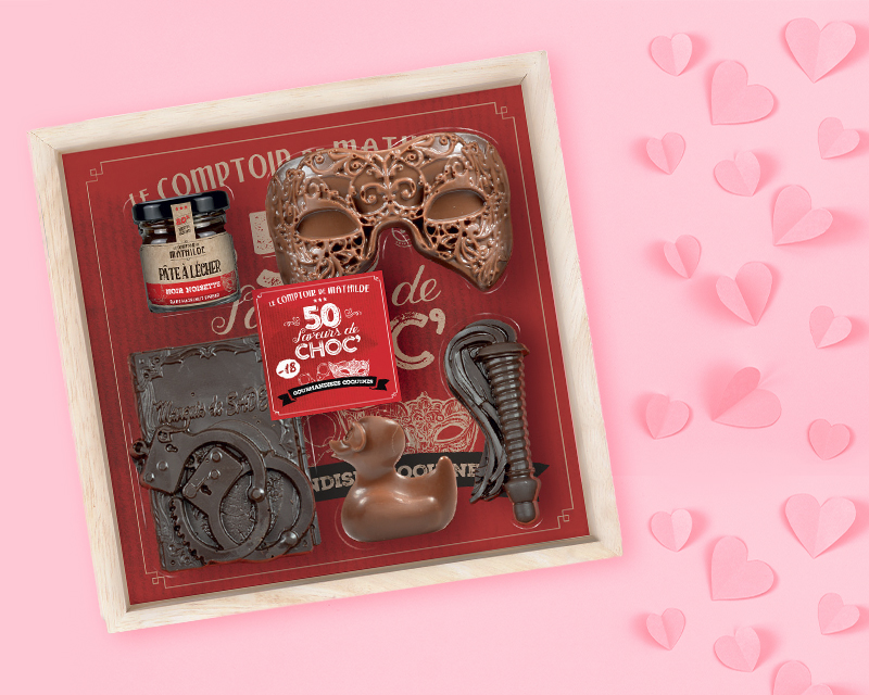 Coffret de chocolats coquins - 50 saveurs de choc'