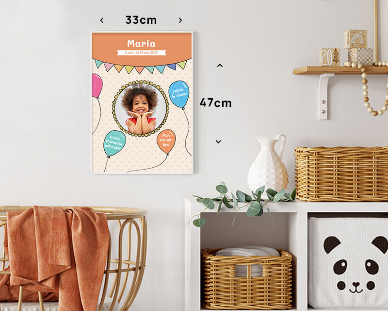 Affiche anniversaire enfant personnalisée - Ballons