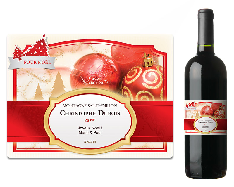 Bouteilles de Vins Personnalisées Noël