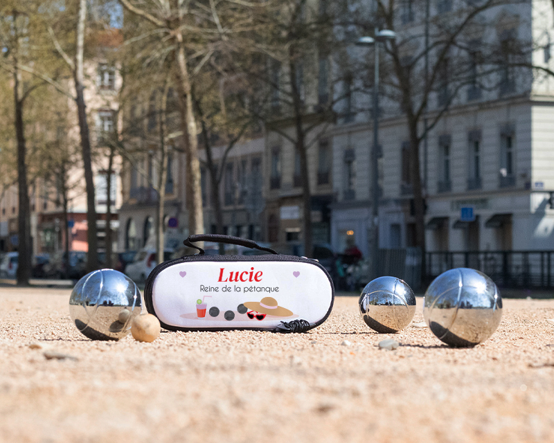 Sacoche de Pétanque personnalisable avec option Triplette de boules de pétanque - Entre Copines