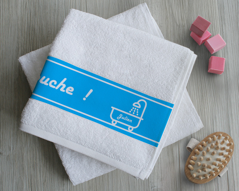 Serviette A la douche Bleue