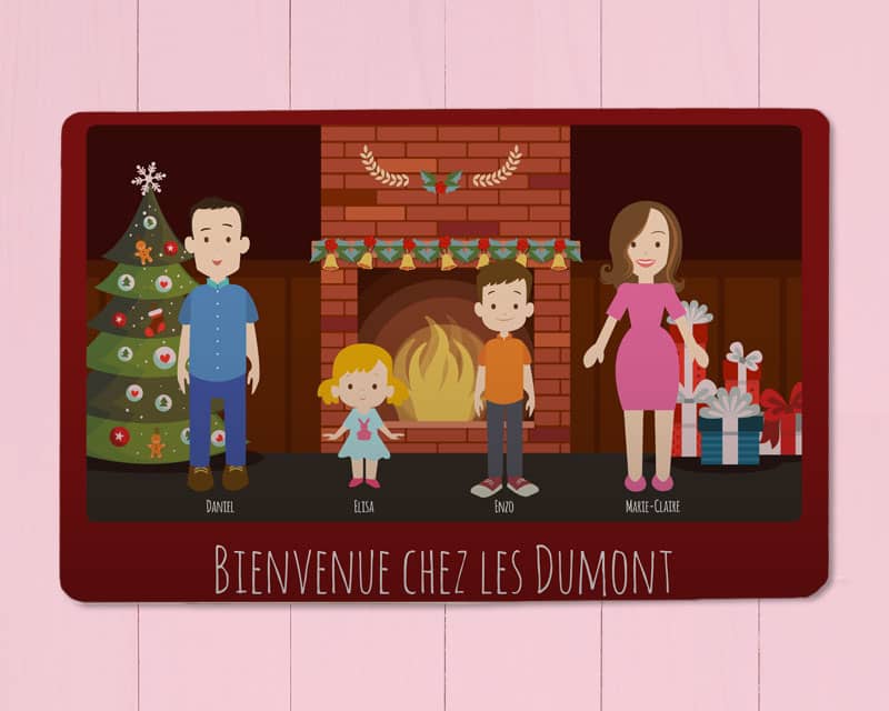 Paillasson personnalisé - Family Circus Noël