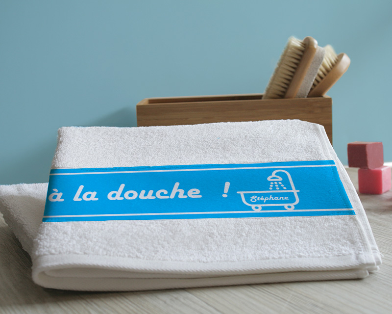 Serviette A la douche Bleue