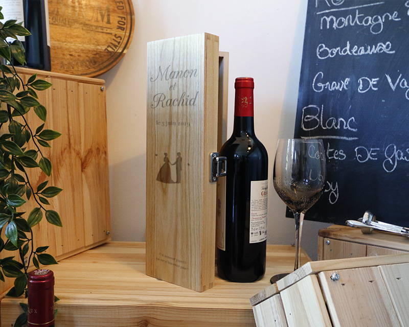 Français en bois coffret vin-cadeau de mariage carte boîte/gâteau stand/table décoration 