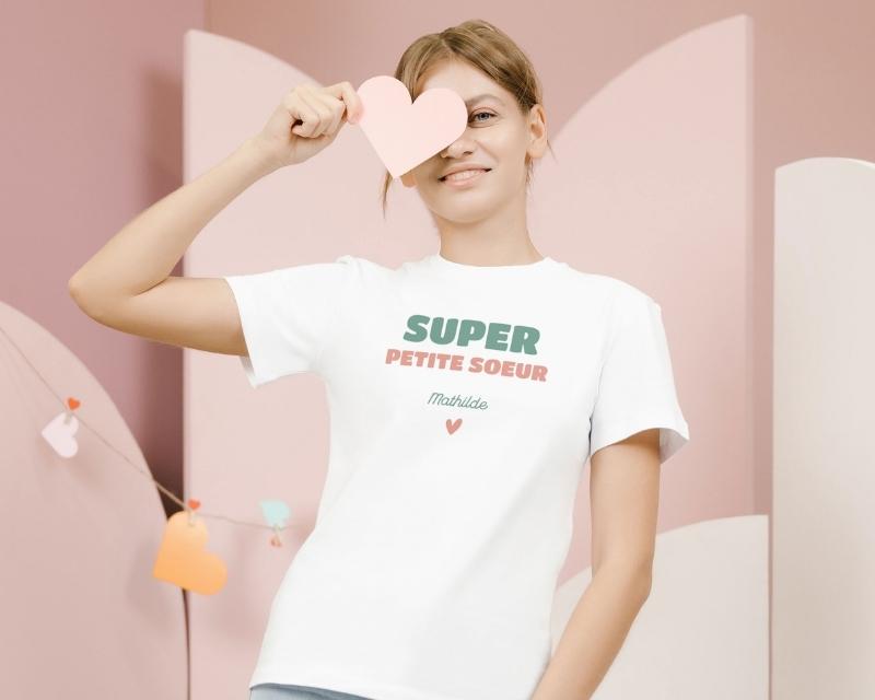 T-shirt femme personnalisé - Super Petite soeur