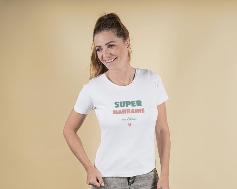 T-shirt femme personnalisé - Super Marraine