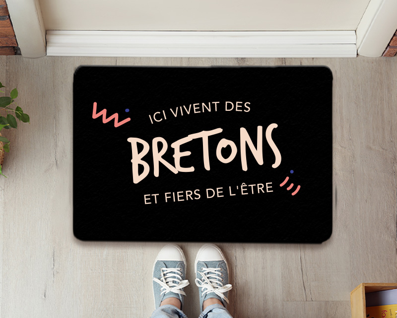Paillasson personnalisé - Ici vivent des Bretons