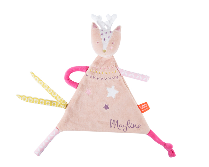 Doudou Brodé Personnalisable - Daim Corail