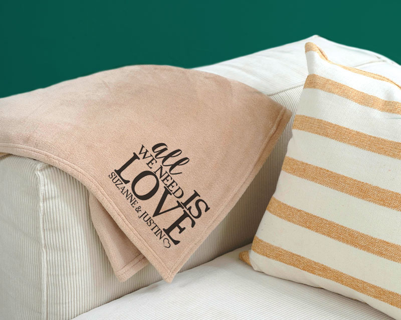 Maxi plaid doux personnalisable - All we need is love