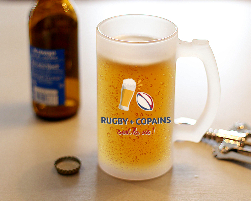 Chope de bière personnalisée - Apéro Rugby