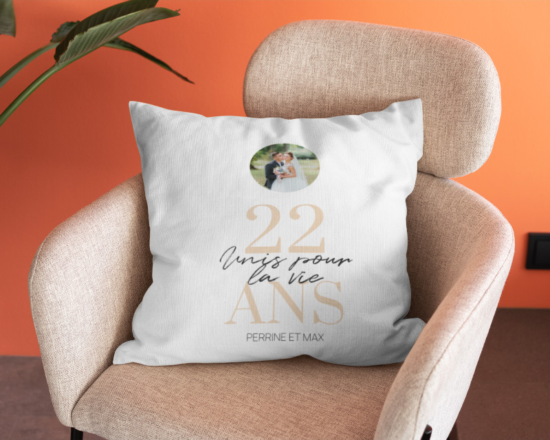 Coussin personnalisé Cadeau 22 ans de mariage