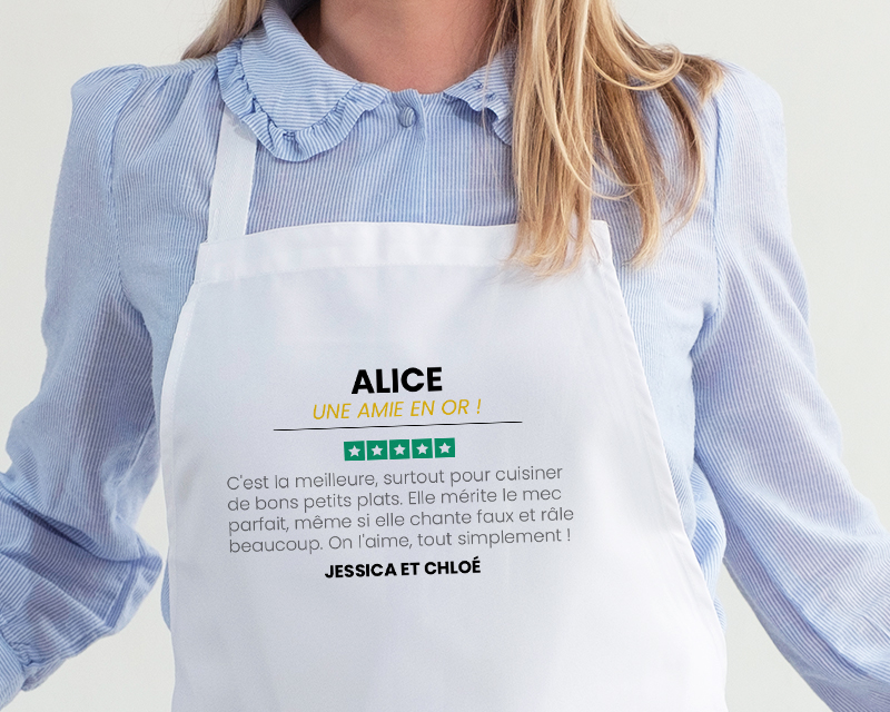 Tablier blanc personnalisé - Avis Client