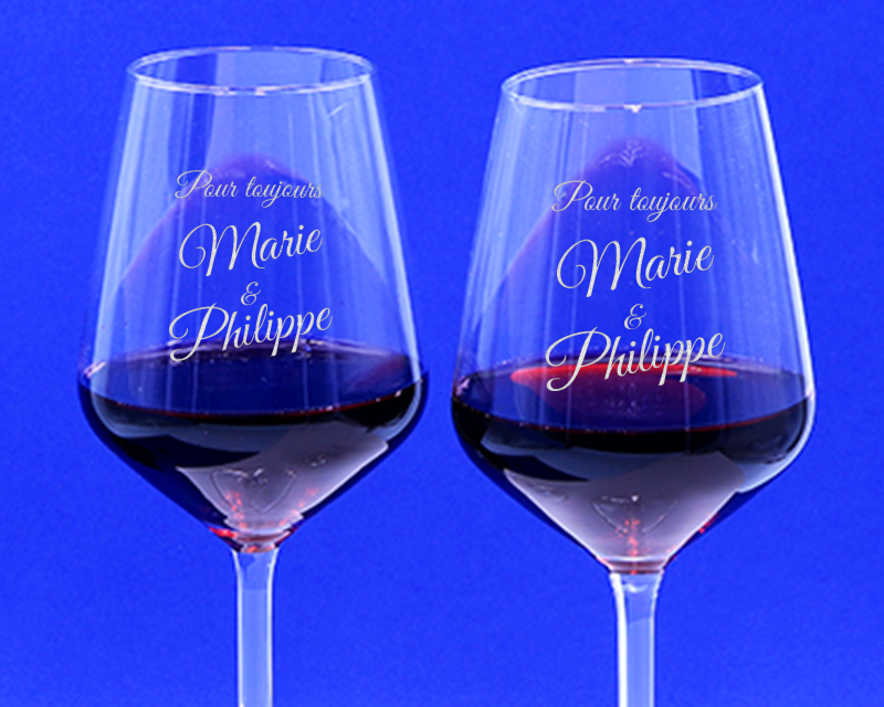 Lot de 2 Verres à Vin personnalisables - Passion