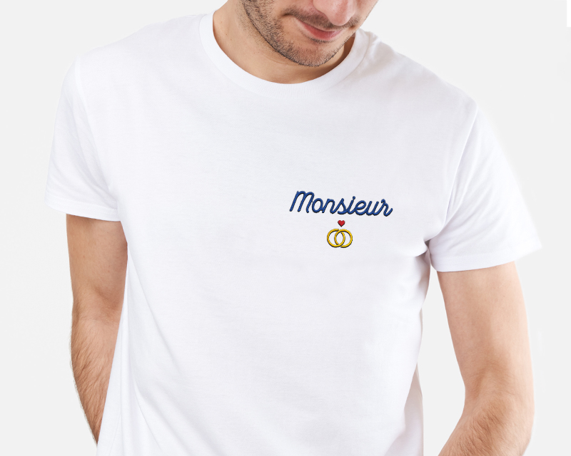 T-shirt brodé Mariage pour homme