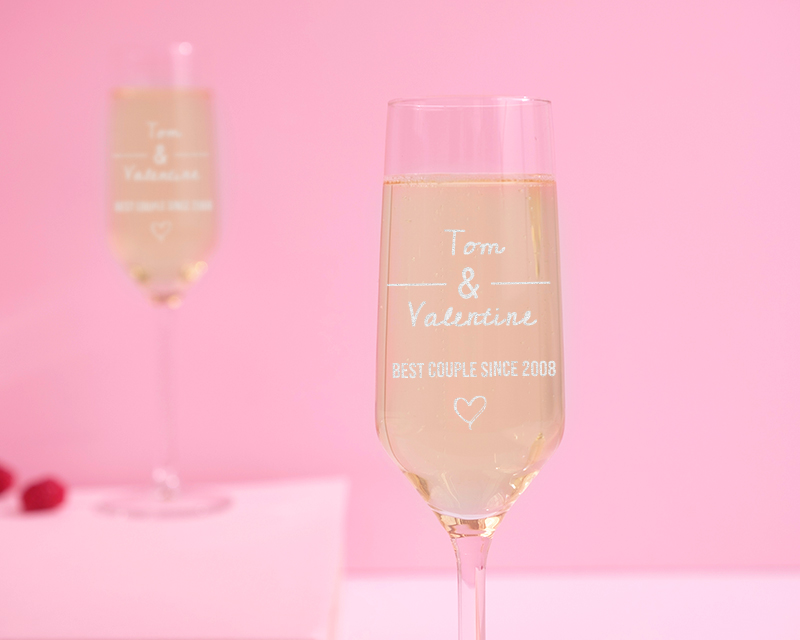 Lot de 2 Flûtes à Champagne Personnalisables  - Jour de rencontre