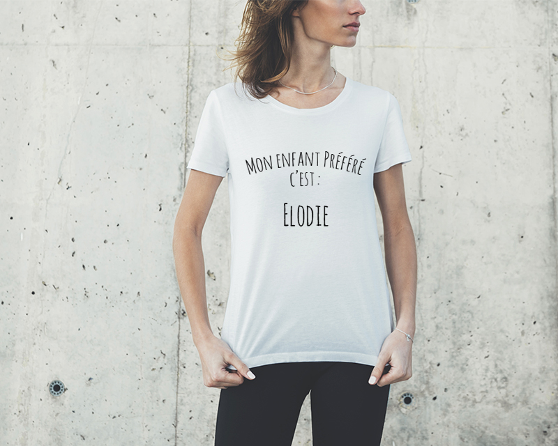 T-shirt blanc Femme Personnalisable - Mon enfant préféré
