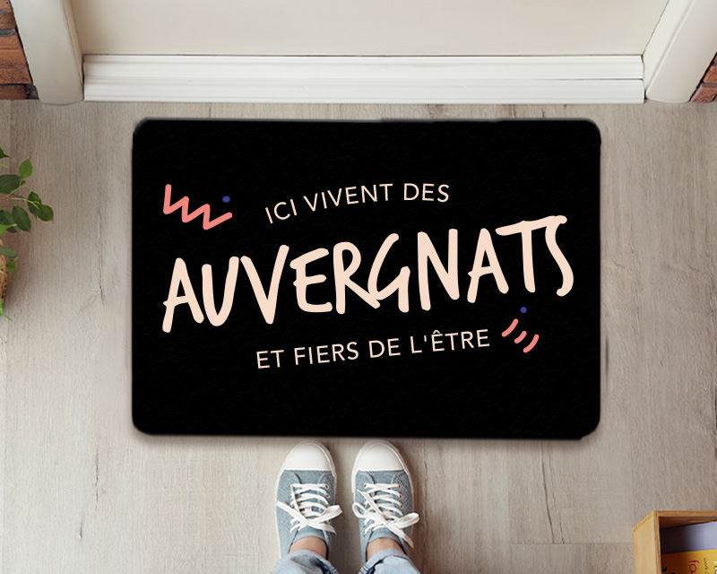 Paillasson personnalisé - Ici vivent des Auvergnats