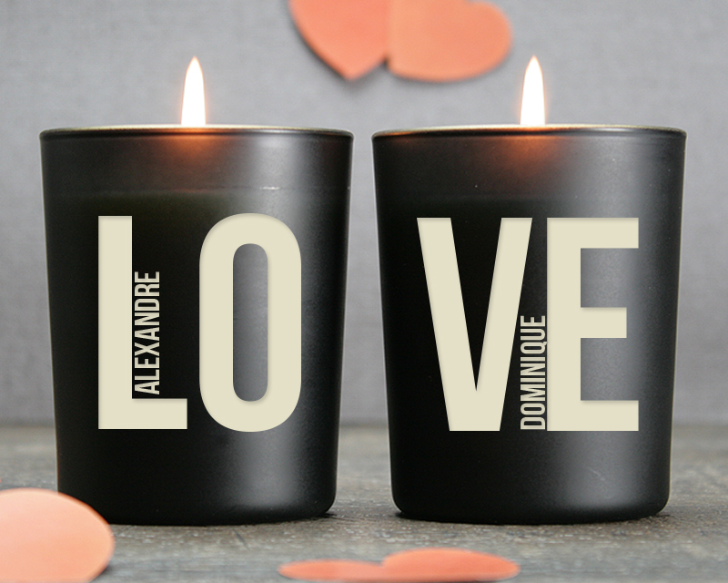 Duo de bougies personnalisables et parfumées - LOVE