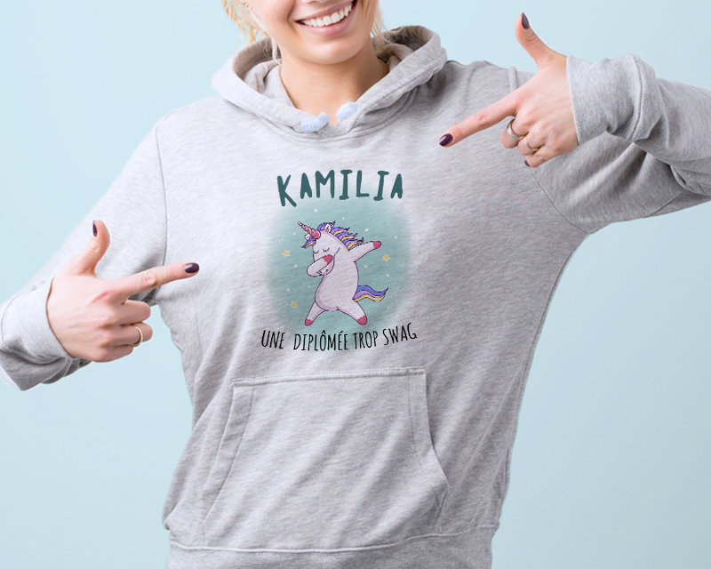 Sweat à capuche Personnalisable - Licorne Swag