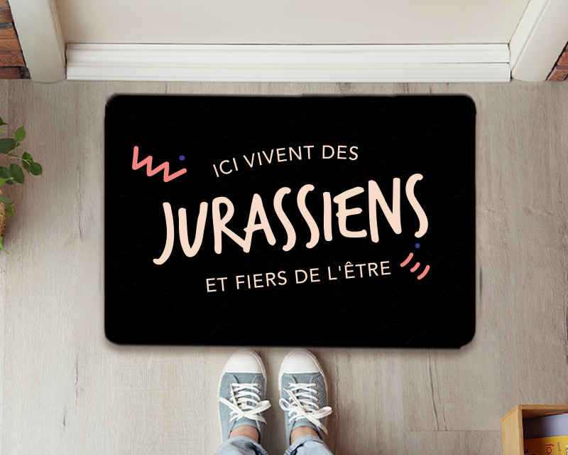 Paillasson personnalisé - Ici vivent des Jurassiens